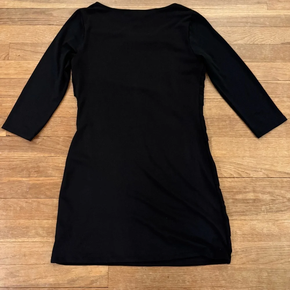 White House Black Market black 3/4 sleeve tiered sheath mini dress size XS  b20